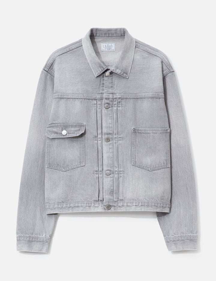 Unlikely Time Travel Trucker Jacket Gray Denim