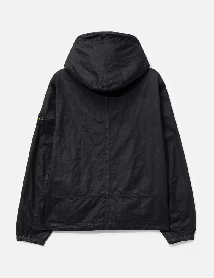 Organic-Look Nylon Panama-TC Hooded Jacket
