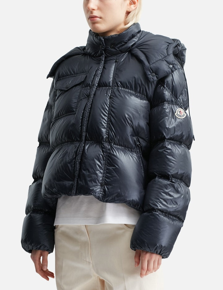 Erea Square-Quilted Hooded Short Down Jacket