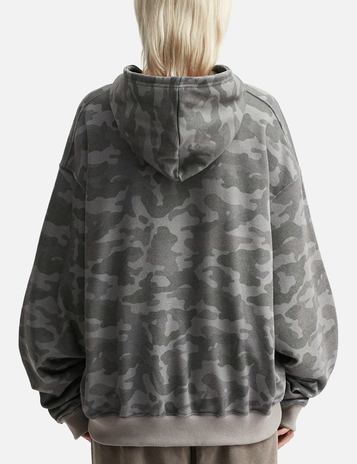 Studded Zip-up Hoodie Oversized Camo