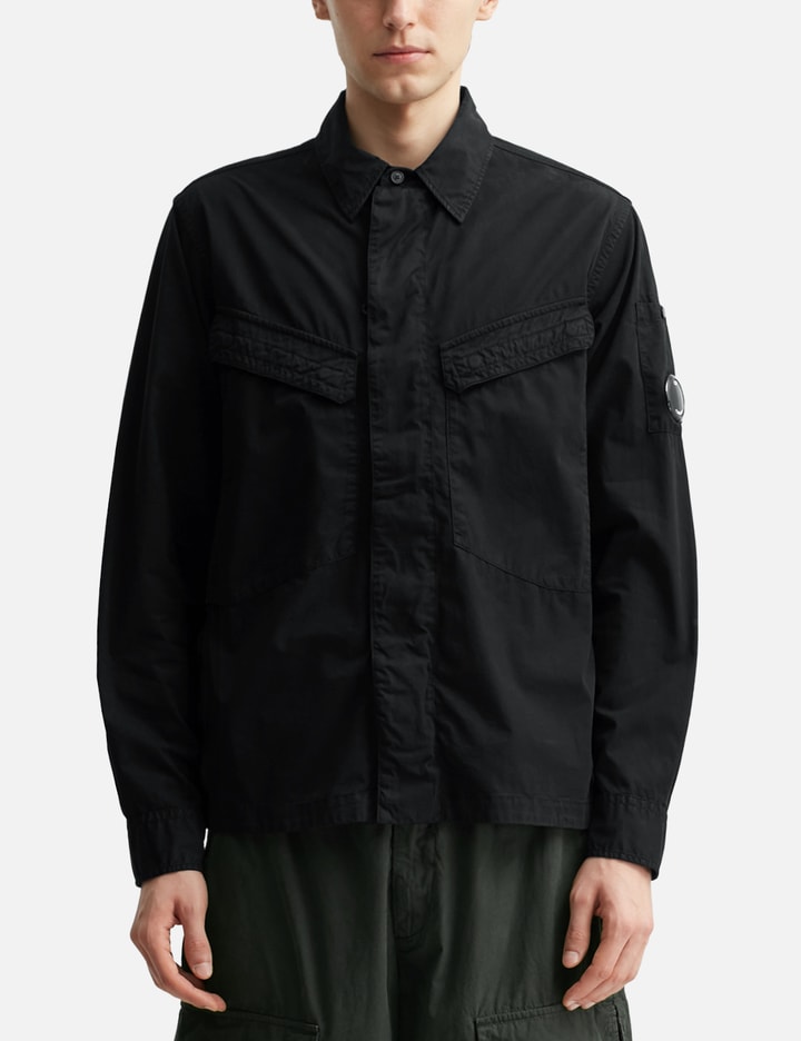 Organic Gabardine Lens Zipped Overshirt