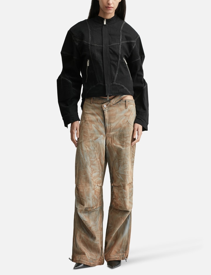 Padded Zipped Denim Jacket