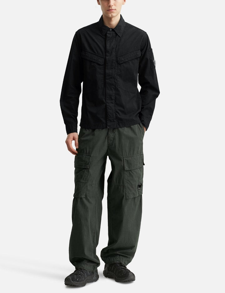 Organic Gabardine Lens Zipped Overshirt