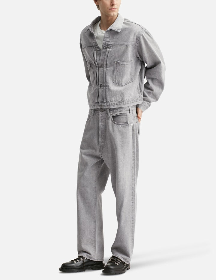 Unlikely Time Travel Trucker Jacket Gray Denim