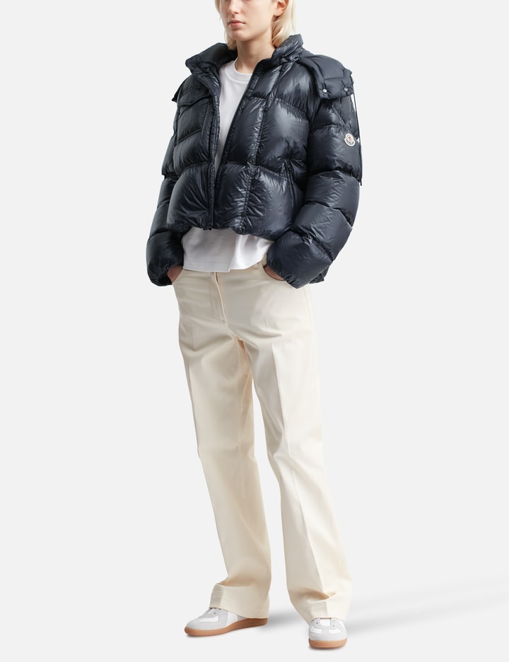 Erea Square-Quilted Hooded Short Down Jacket