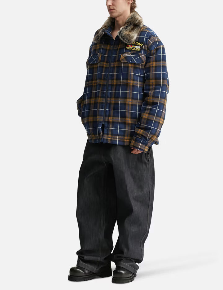 Fur Flannel Shirts Jacket