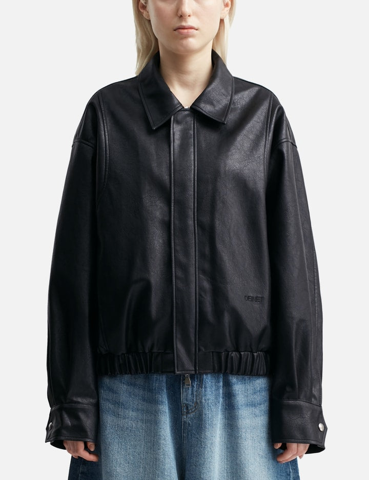 Eco-Leather Bomber Banded Jumper