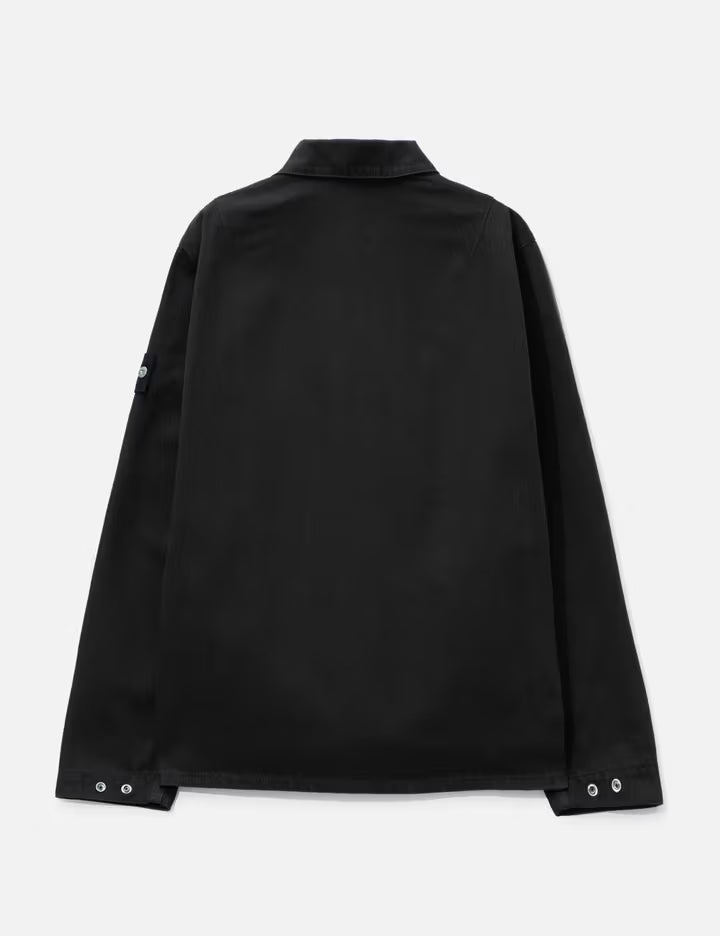 Garment Dyed Denim Zip-Up Overshirt