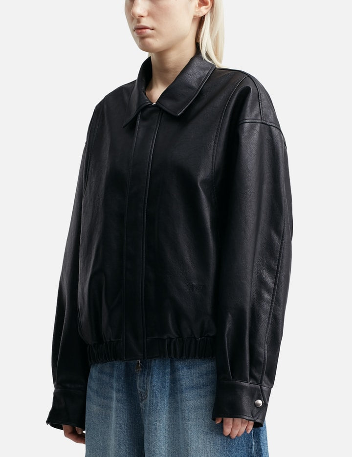 Eco-Leather Bomber Banded Jumper