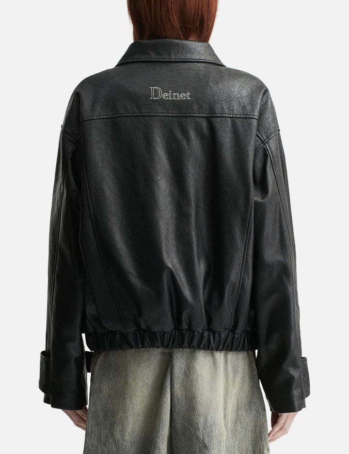 Faux Leather Bomber Jacket