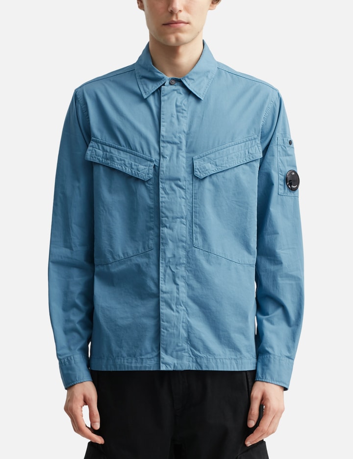 Organic Gabardine Lens Zipped Overshirt