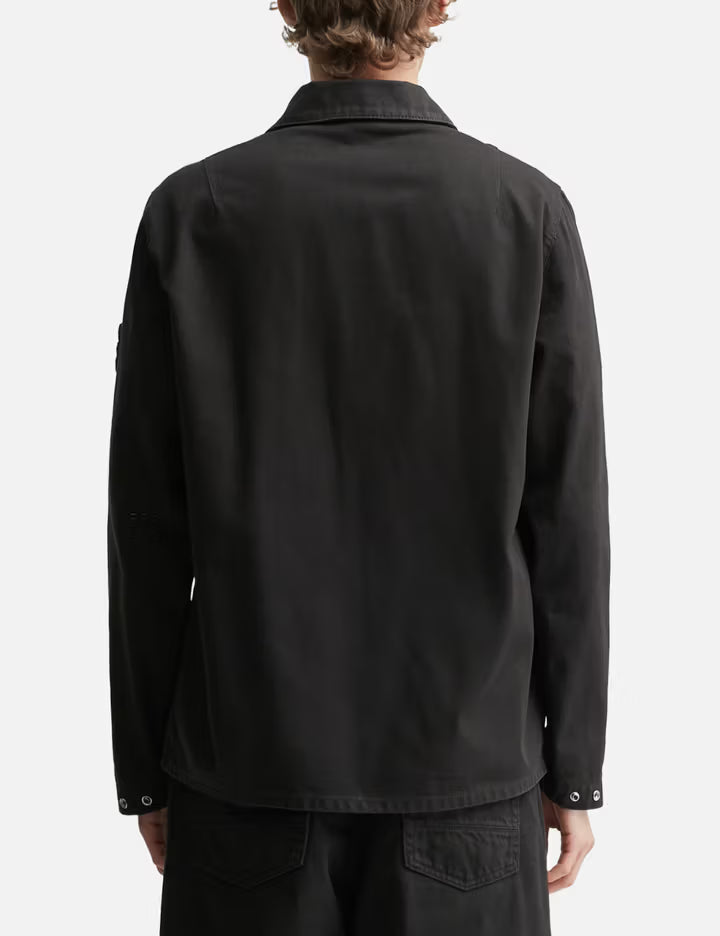 Garment Dyed Denim Zip-Up Overshirt