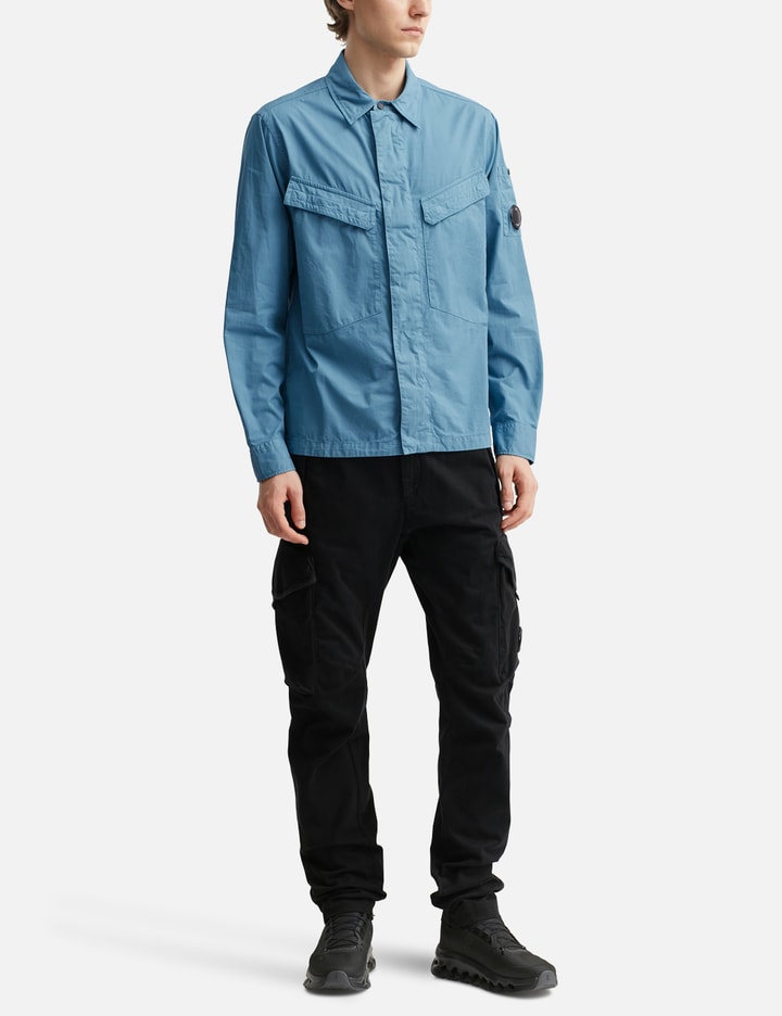 Organic Gabardine Lens Zipped Overshirt