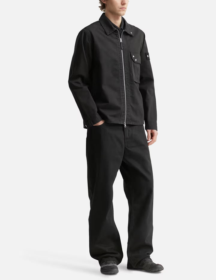 Garment Dyed Denim Zip-Up Overshirt