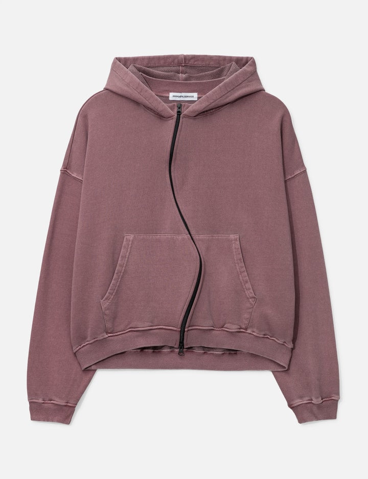Curved Zip-Up Round Hem Hoodie