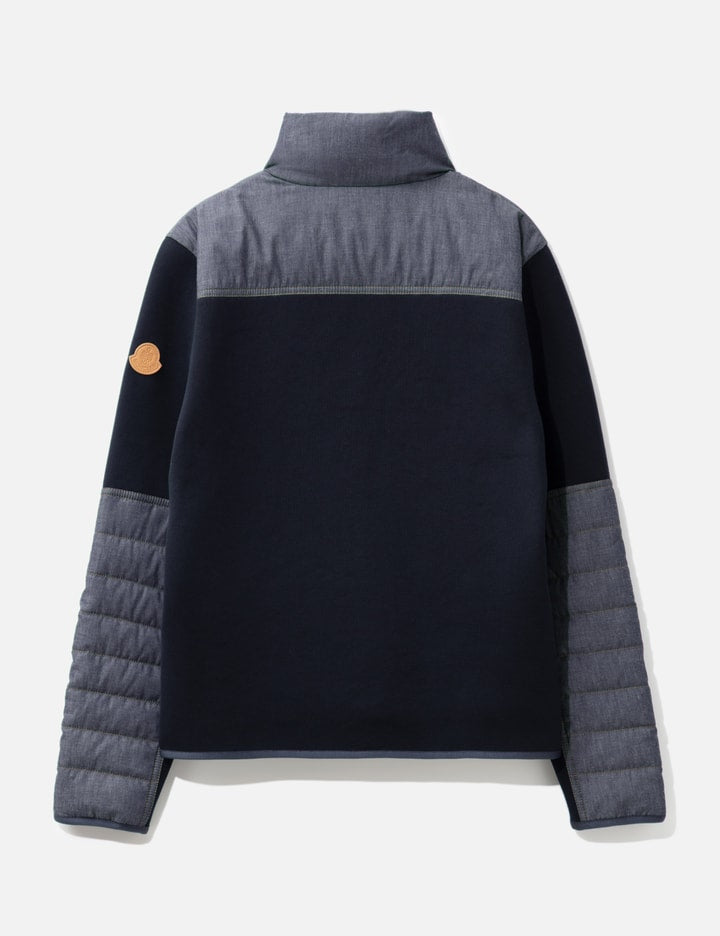 Padded Snake-Quilted Denim Cardigan
