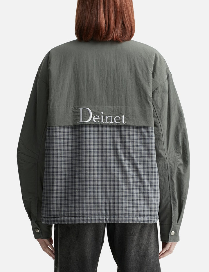 CHECK CONTRAST BOMBER JACKET CHARCOAL
