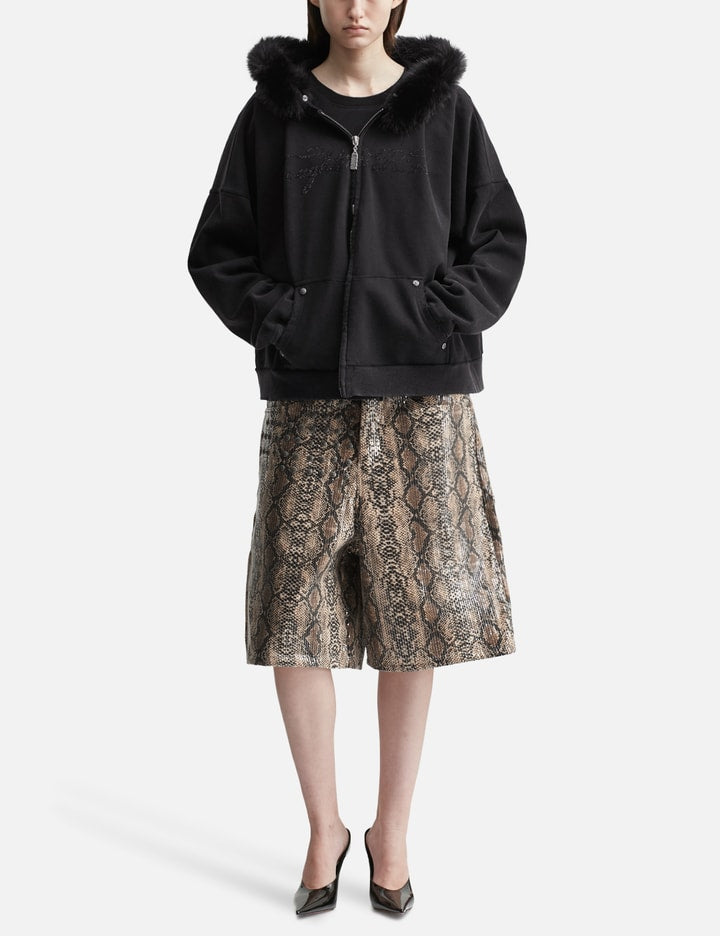 Nyra Zip-Up Jacket with Detachable Fur Hood