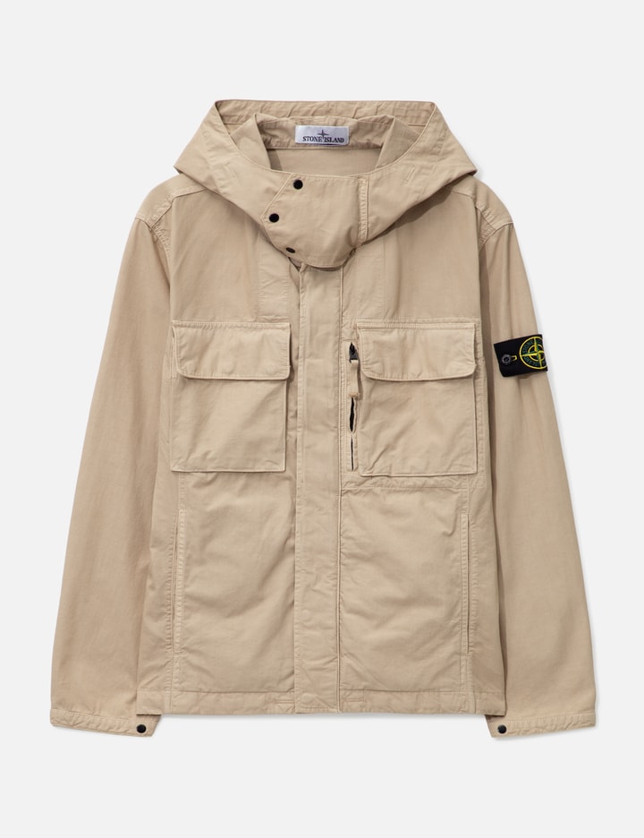 Canvas Weave Cotton Hooded Field Jacket