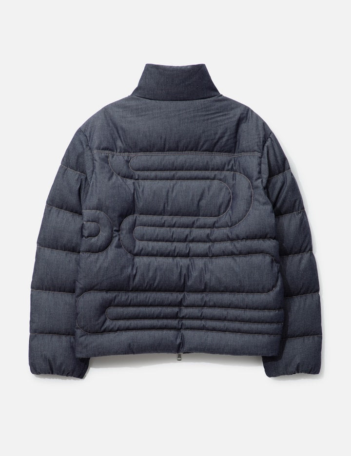 Xiaohai Snake-Quilted Denim Short Down Jacket