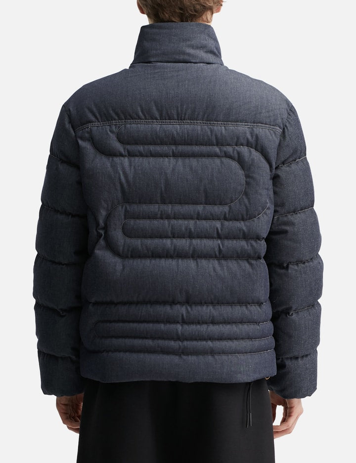 Xiaohai Snake-Quilted Denim Short Down Jacket