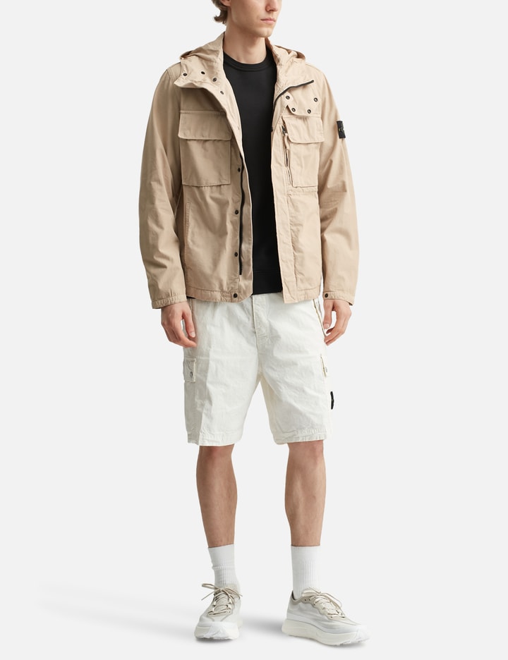 Canvas Weave Cotton Hooded Field Jacket