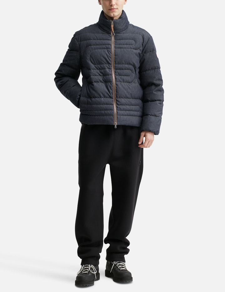 Xiaohai Snake-Quilted Denim Short Down Jacket