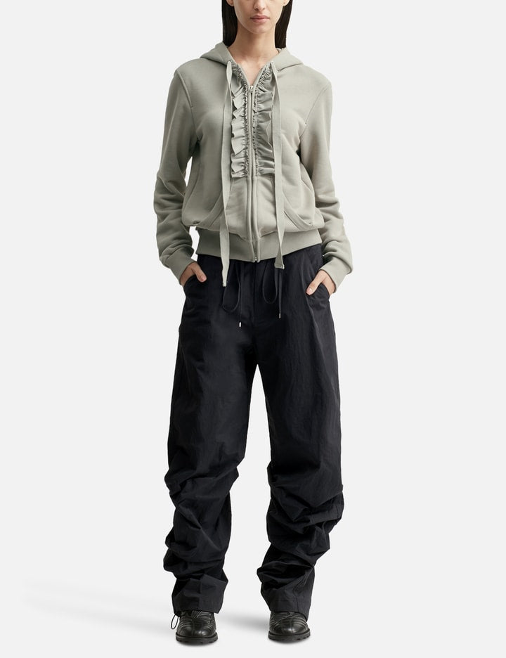 Ruffle Hoodie Zip-up