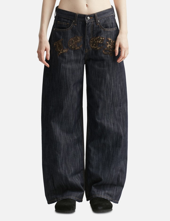 Leopard Applique Wide Pants
