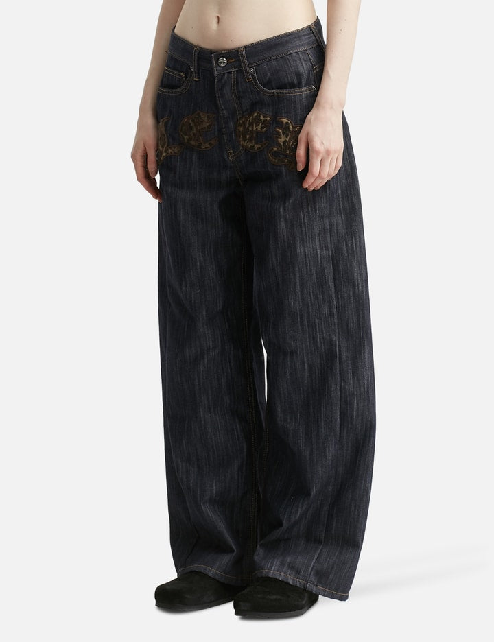Leopard Applique Wide Pants
