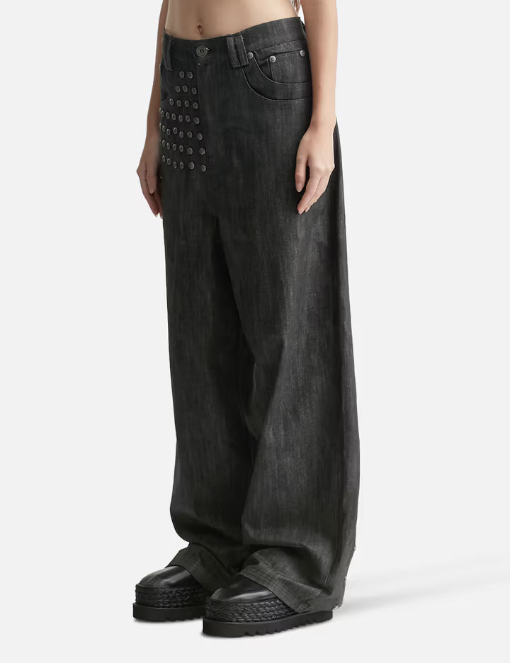 "Devlin" Studded Waxed Japanese Raw Denims