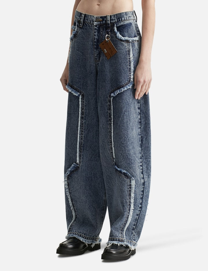 Distressed Raw Edge Balloon Jeans