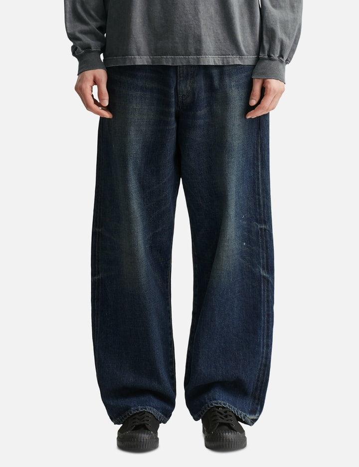 WASHED DENIM DP WIDE PANTS