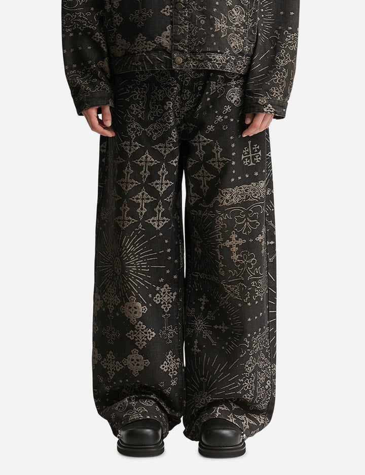 Jacquard Denim Pants