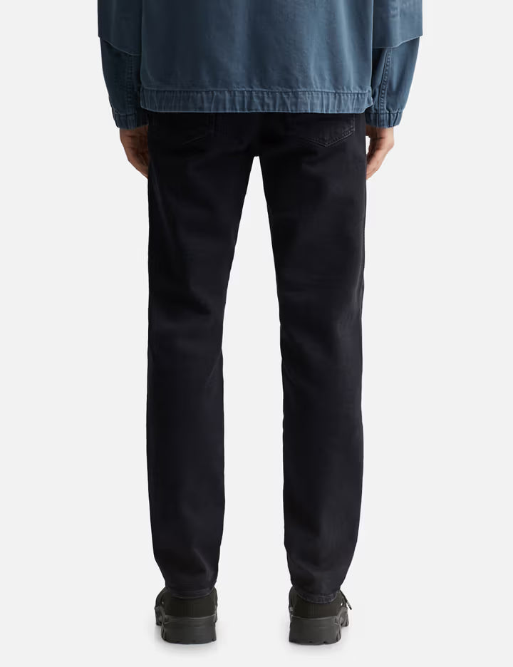 Stretch Black Denim-Rinsed Slim Fit Five-Pocket Jeans