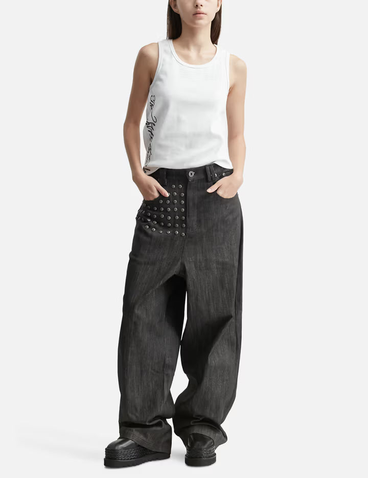 "Devlin" Studded Waxed Japanese Raw Denims