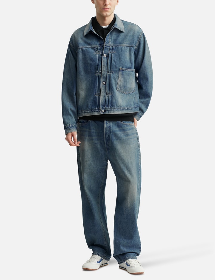 No.22 Washed Wide Denim Pants