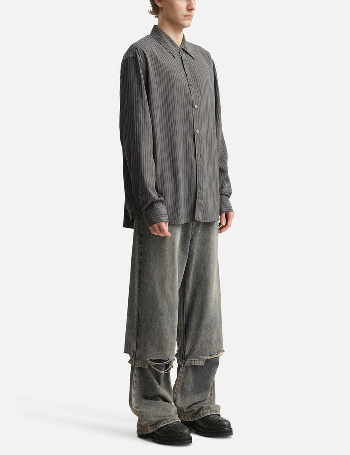Acid Wash Layered Hybrid Jeans