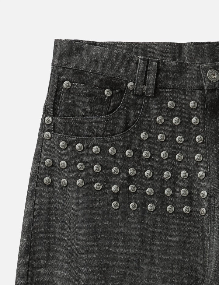 "Devlin" Studded Waxed Japanese Raw Denims