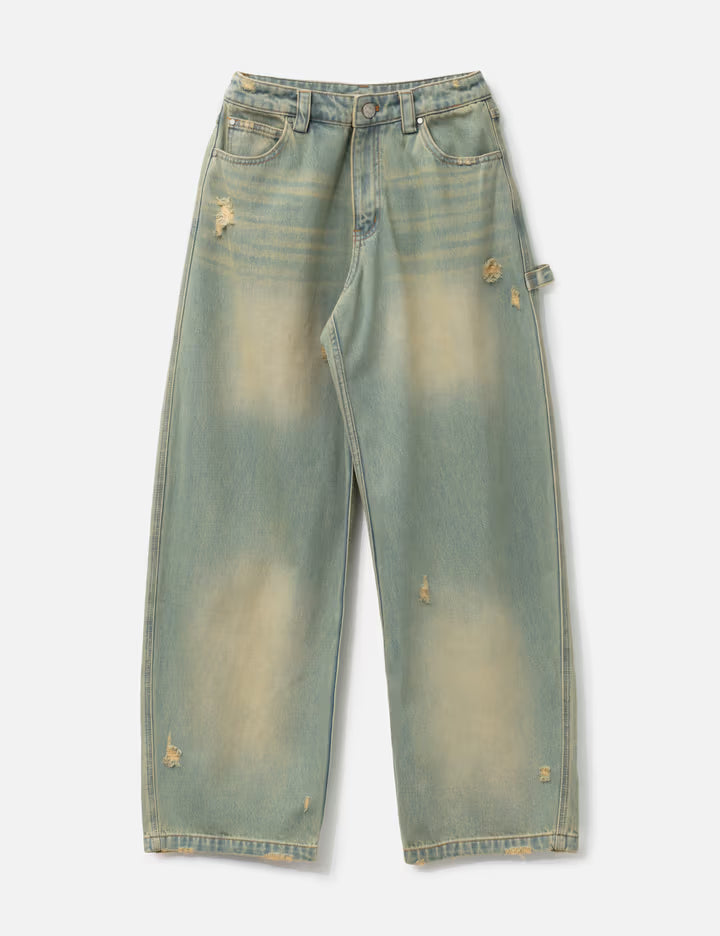 Blue Barrel Leg Jeans