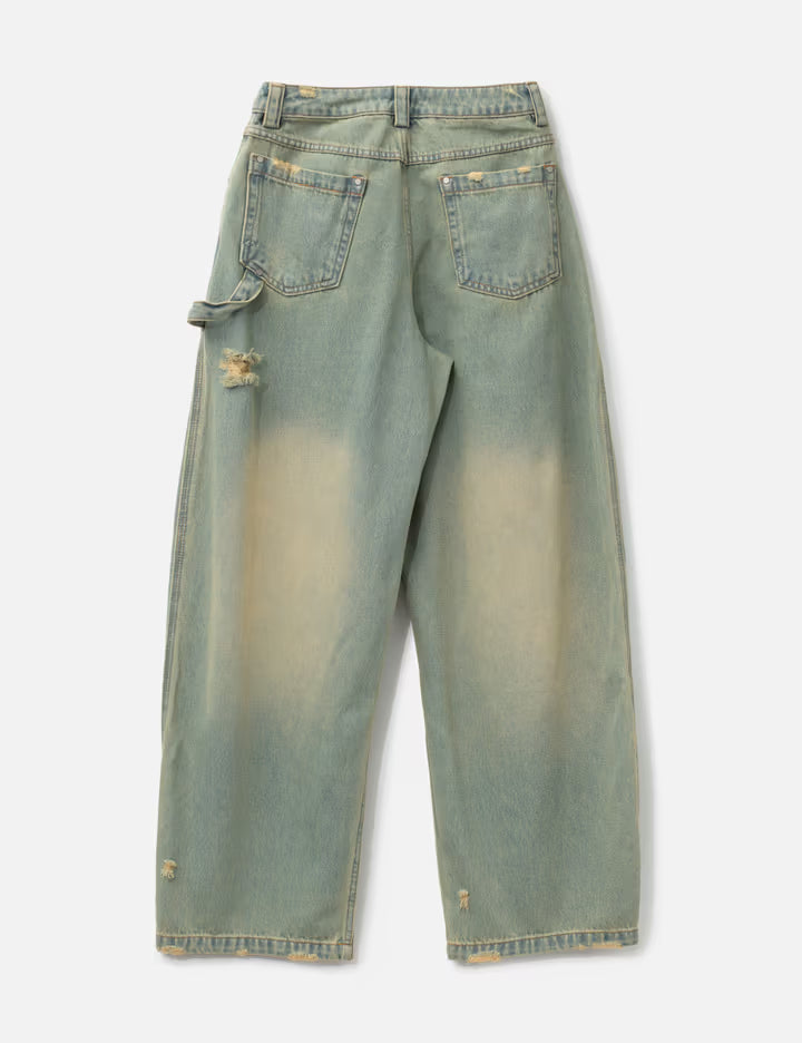 Blue Barrel Leg Jeans