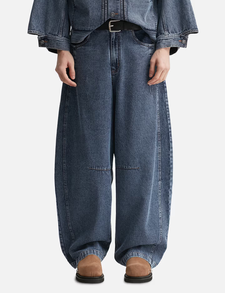 Paneled Barrel Jeans