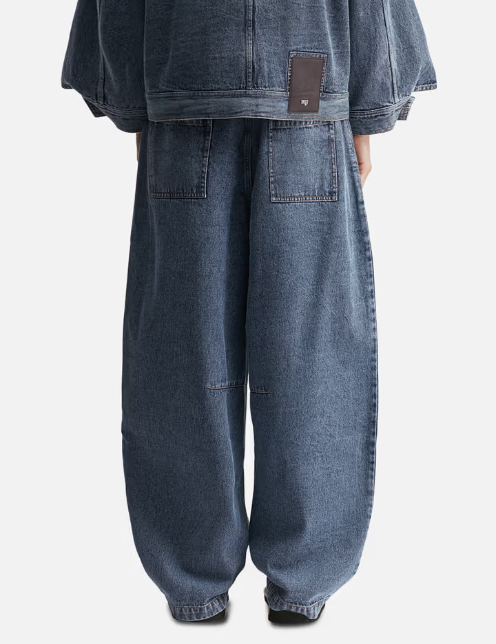 Paneled Barrel Jeans