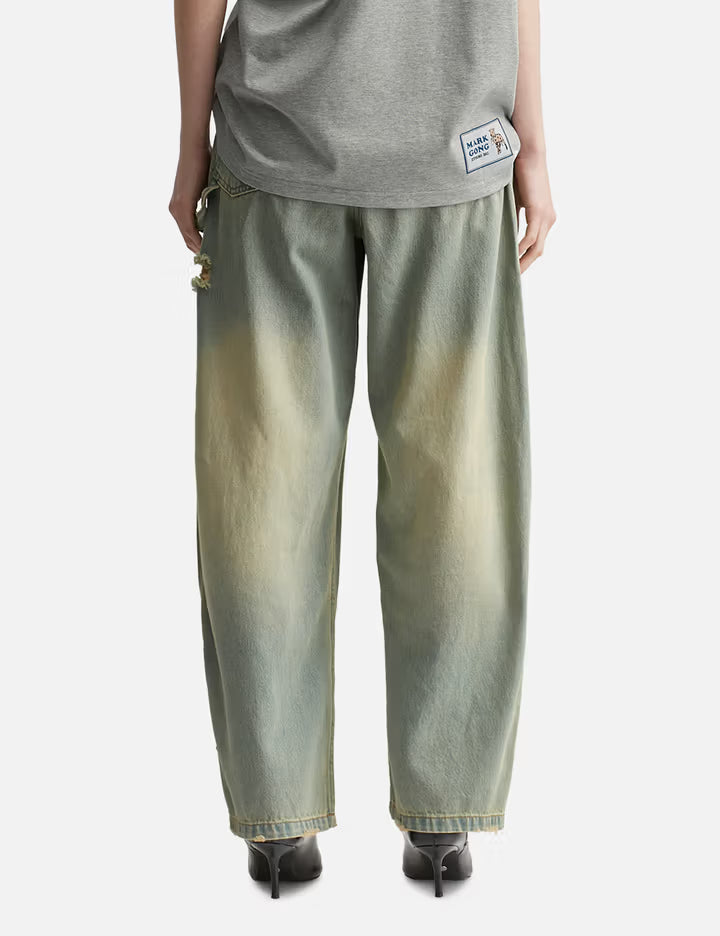 Blue Barrel Leg Jeans