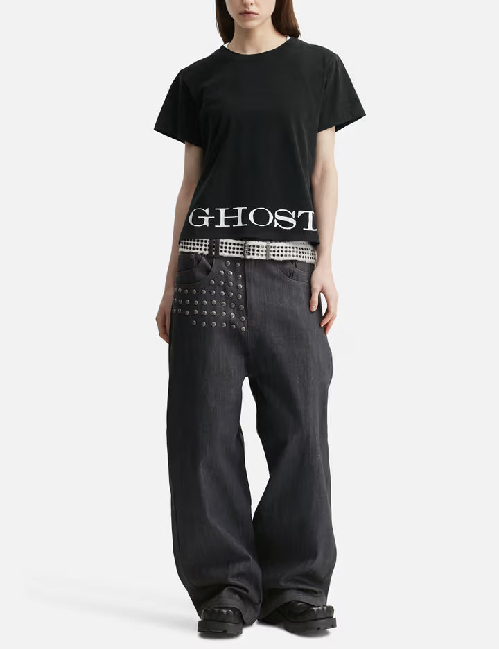 "Devlin" Studded Waxed Japanese Raw Denims In Blue