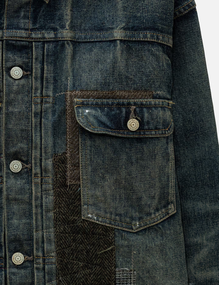 Junya Watanabe Man X New Manual Cotton Denim Multi Fabrics Mix Trucker