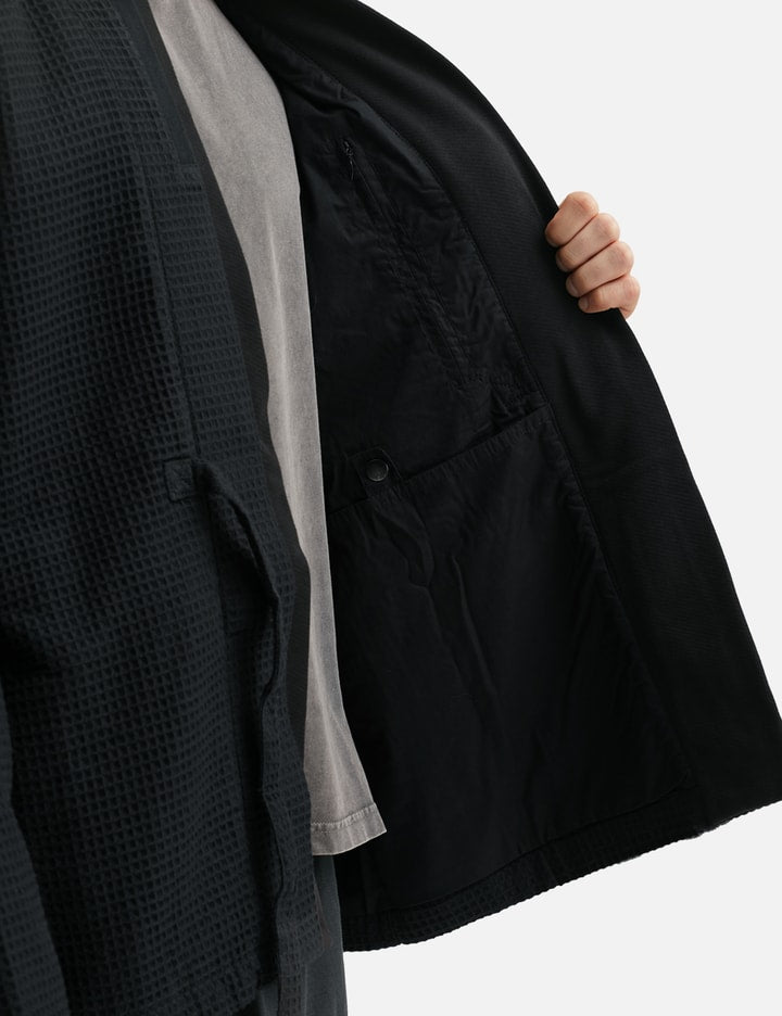 Embroidered Waffle Kimono Overshirt