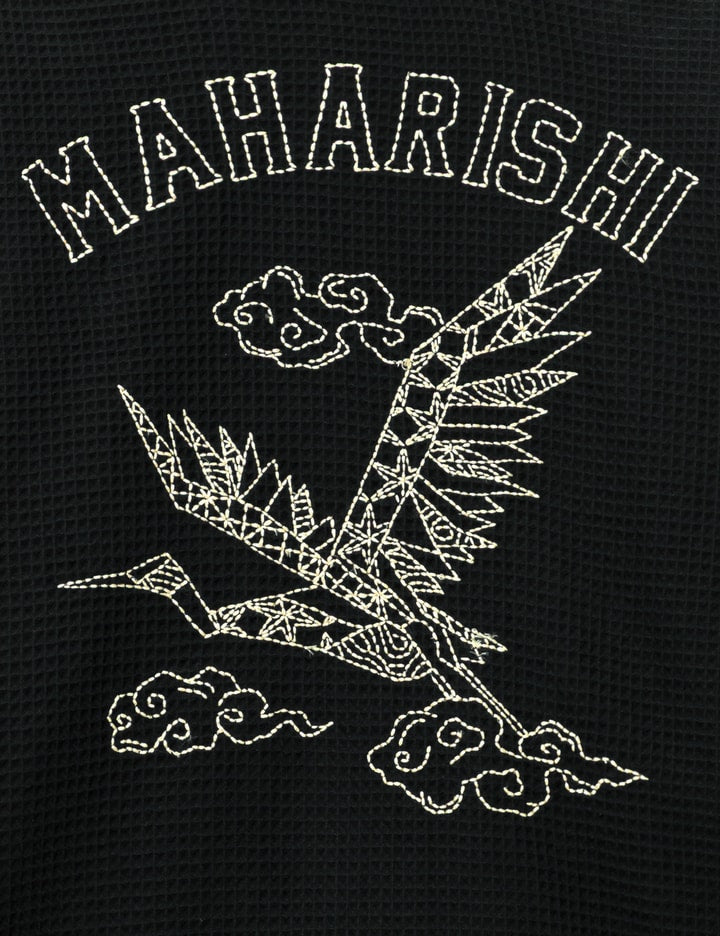 Embroidered Waffle Kimono Overshirt