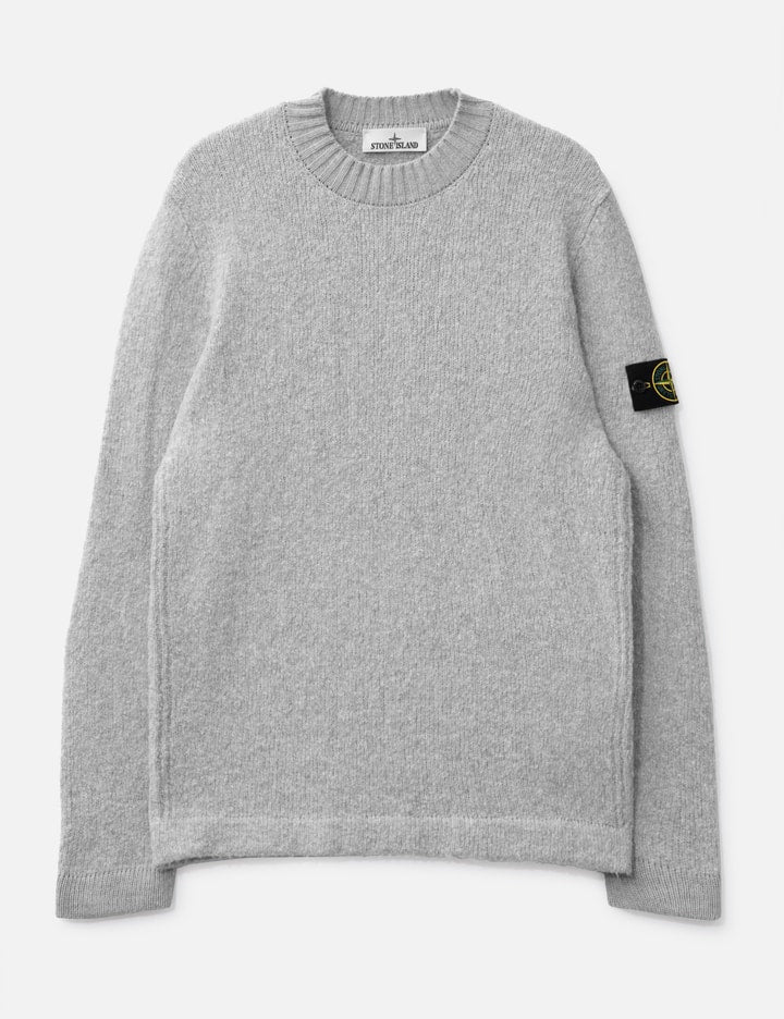 Fancy Yarn Crewneck Jumper With Brushed Texture