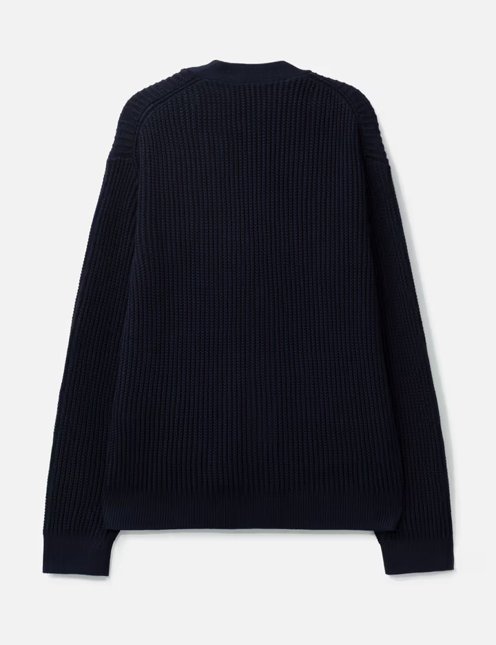 Fox Head Cotton Ribbed Cardigan